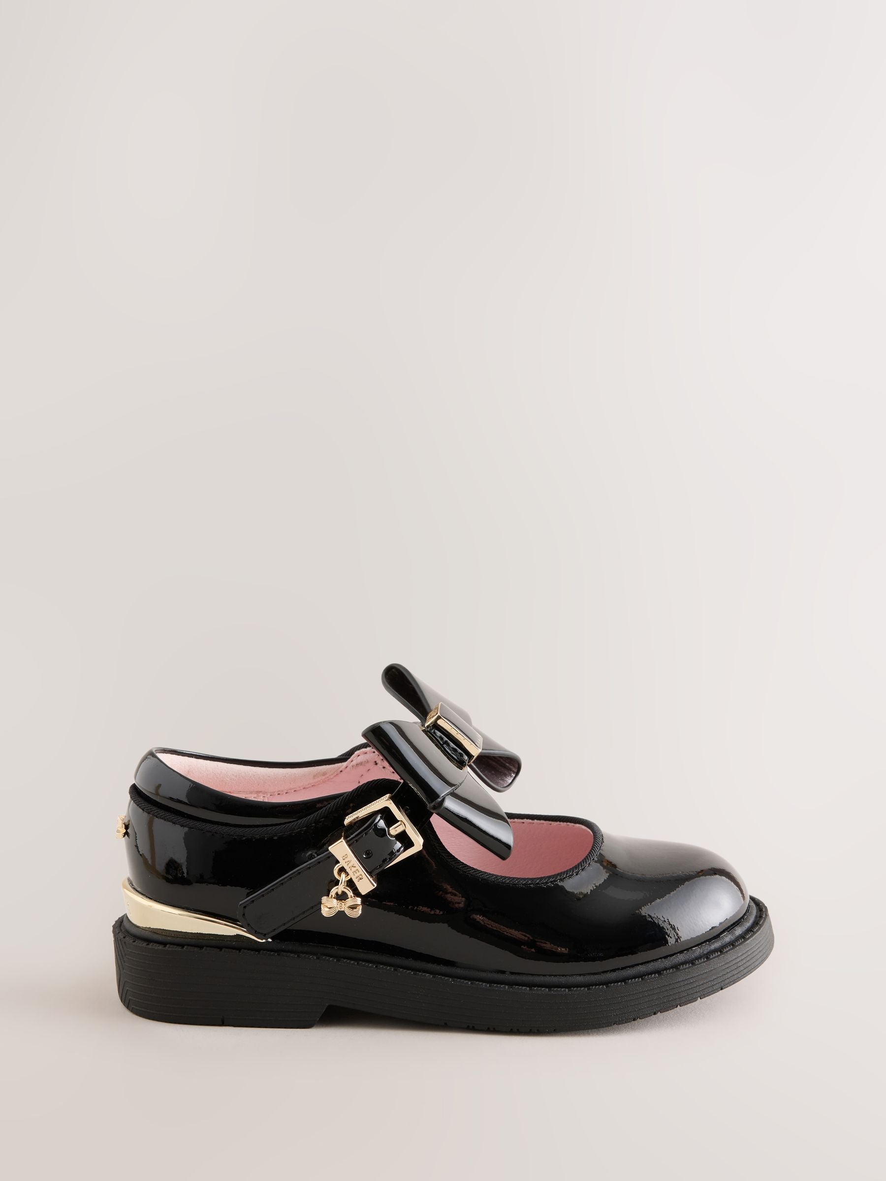 Baker by Ted Baker Back to School Black Chunky Mary Jane Shoes with Bow image 2