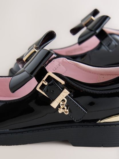 Baker by Ted Baker Back to School Black Chunky Mary Jane Shoes with Bow image 4