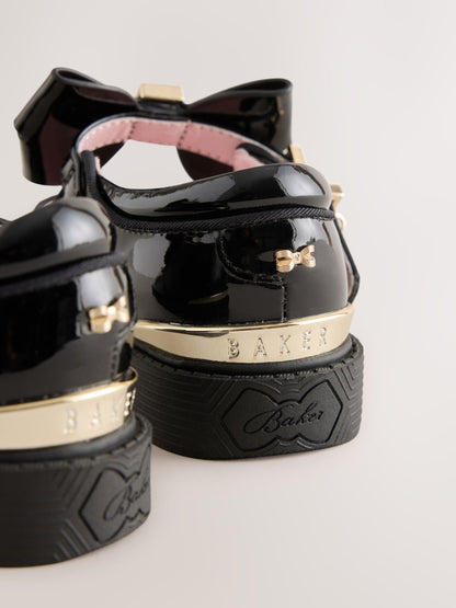 Baker by Ted Baker Back to School Black Chunky Mary Jane Shoes with Bow image 5