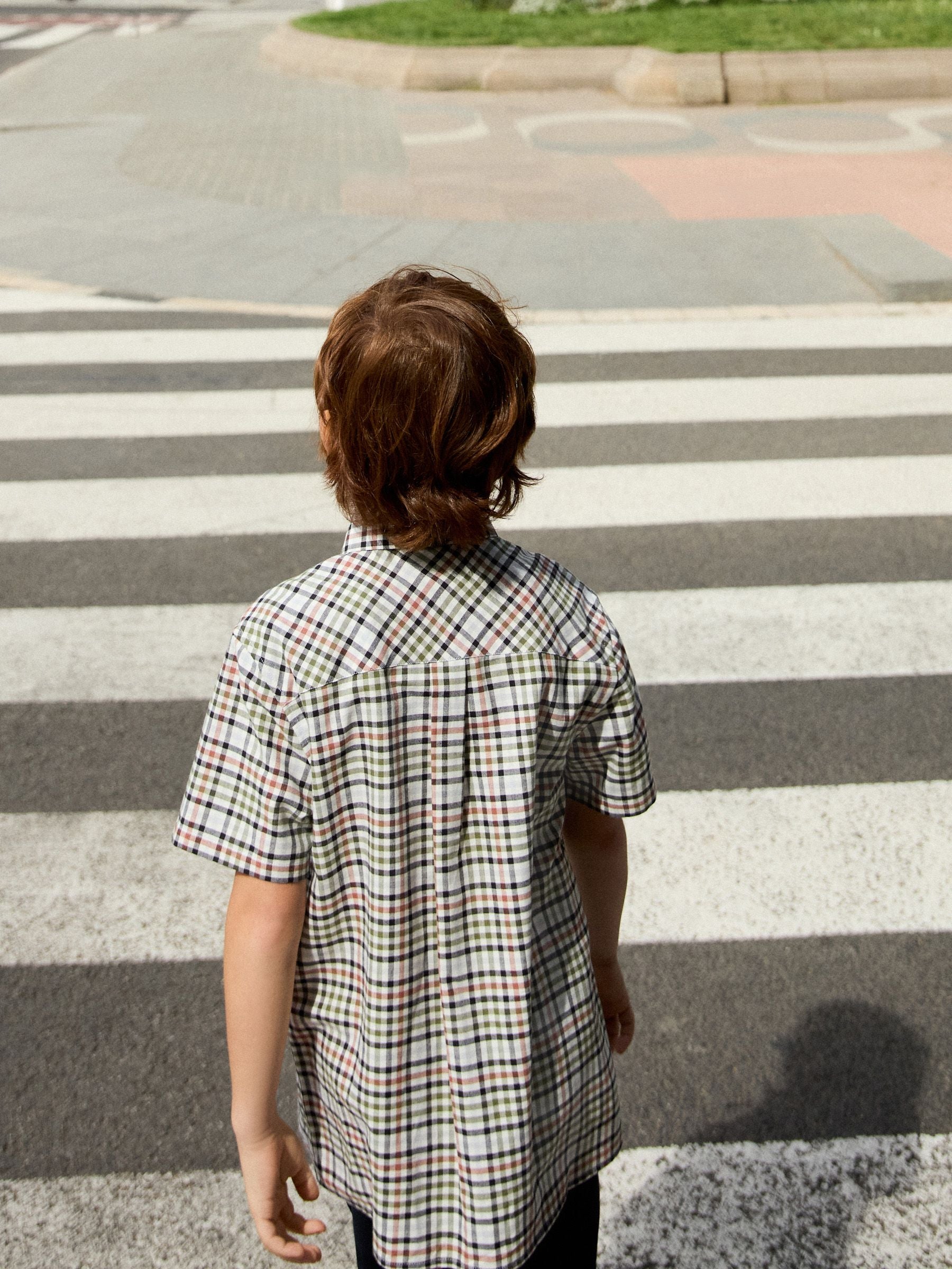 Dsiney Kidz - Ecru Gingham Check Short Sleeve Smart Shirt (3-16yrs) image 4