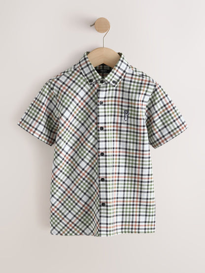 Dsiney Kidz - Ecru Gingham Check Short Sleeve Smart Shirt (3-16yrs) image 5
