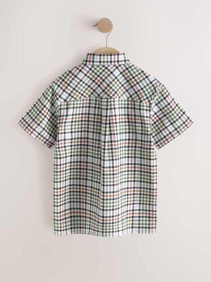 Dsiney Kidz - Ecru Gingham Check Short Sleeve Smart Shirt (3-16yrs) image 6