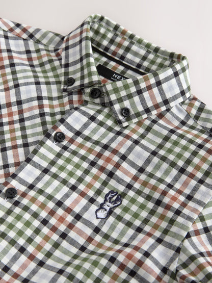 Dsiney Kidz - Ecru Gingham Check Short Sleeve Smart Shirt (3-16yrs) image 7
