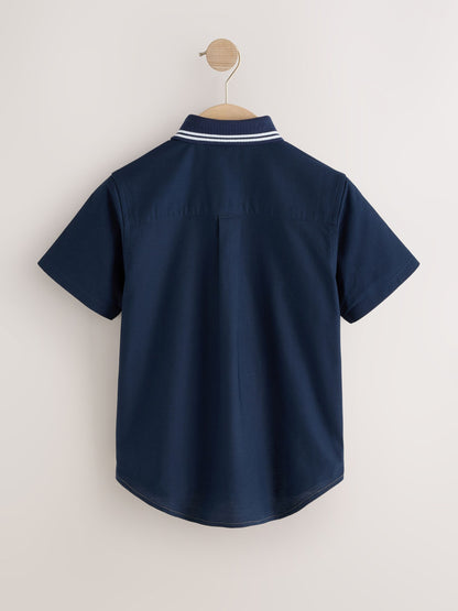 Dsiney Kidz - Tan/Navy Splice Short Sleeve Smart Shirt (3-16yrs) image 6