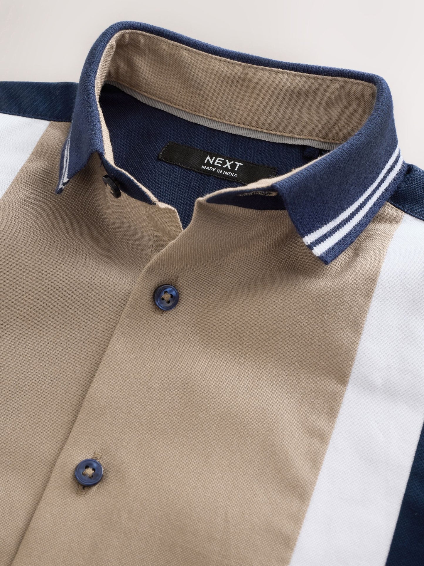 Dsiney Kidz - Tan/Navy Splice Short Sleeve Smart Shirt (3-16yrs) image 7