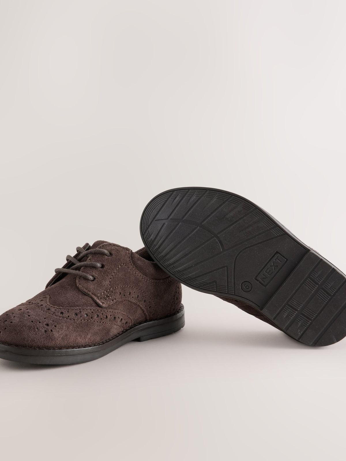 Dsiney Kidz - Chocolate Brown Standard Fit (F) Lace Up Brogue Shoes image 3