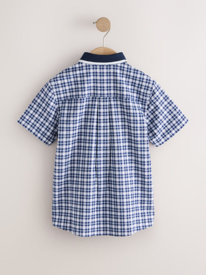 Dsiney Kidz - Navy Gingham Short Sleeve Smart Shirt (3-16yrs) image 6
