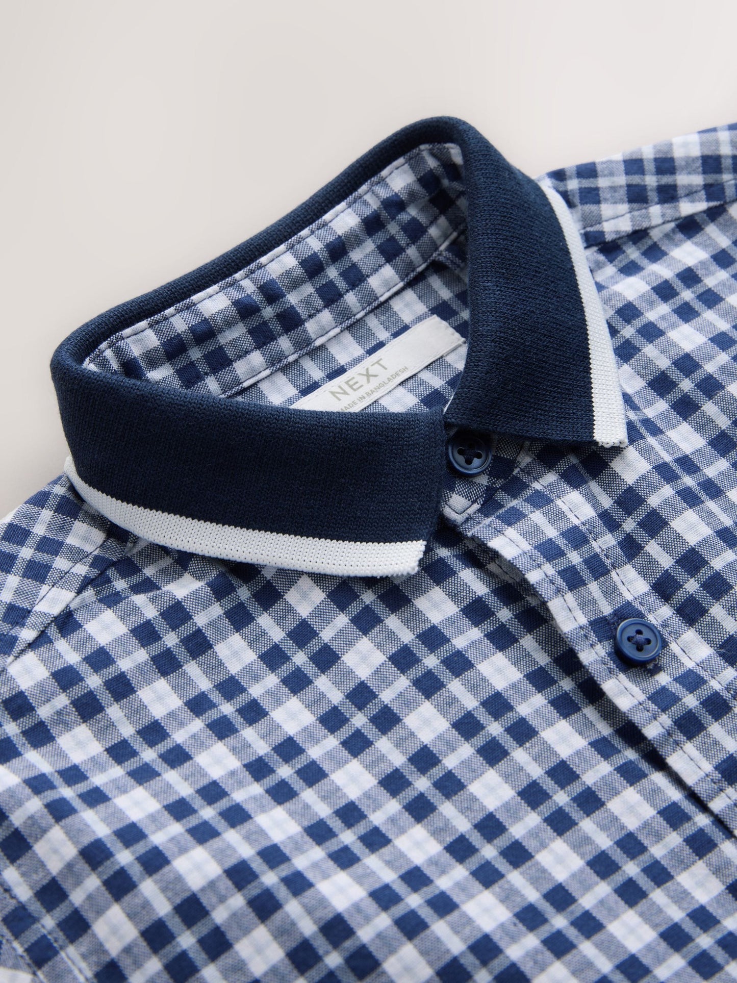 Dsiney Kidz - Navy Gingham Short Sleeve Smart Shirt (3-16yrs) image 7