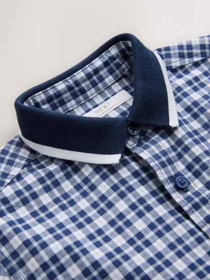 Dsiney Kidz - Navy Gingham Short Sleeve Smart Shirt (3-16yrs) image 7