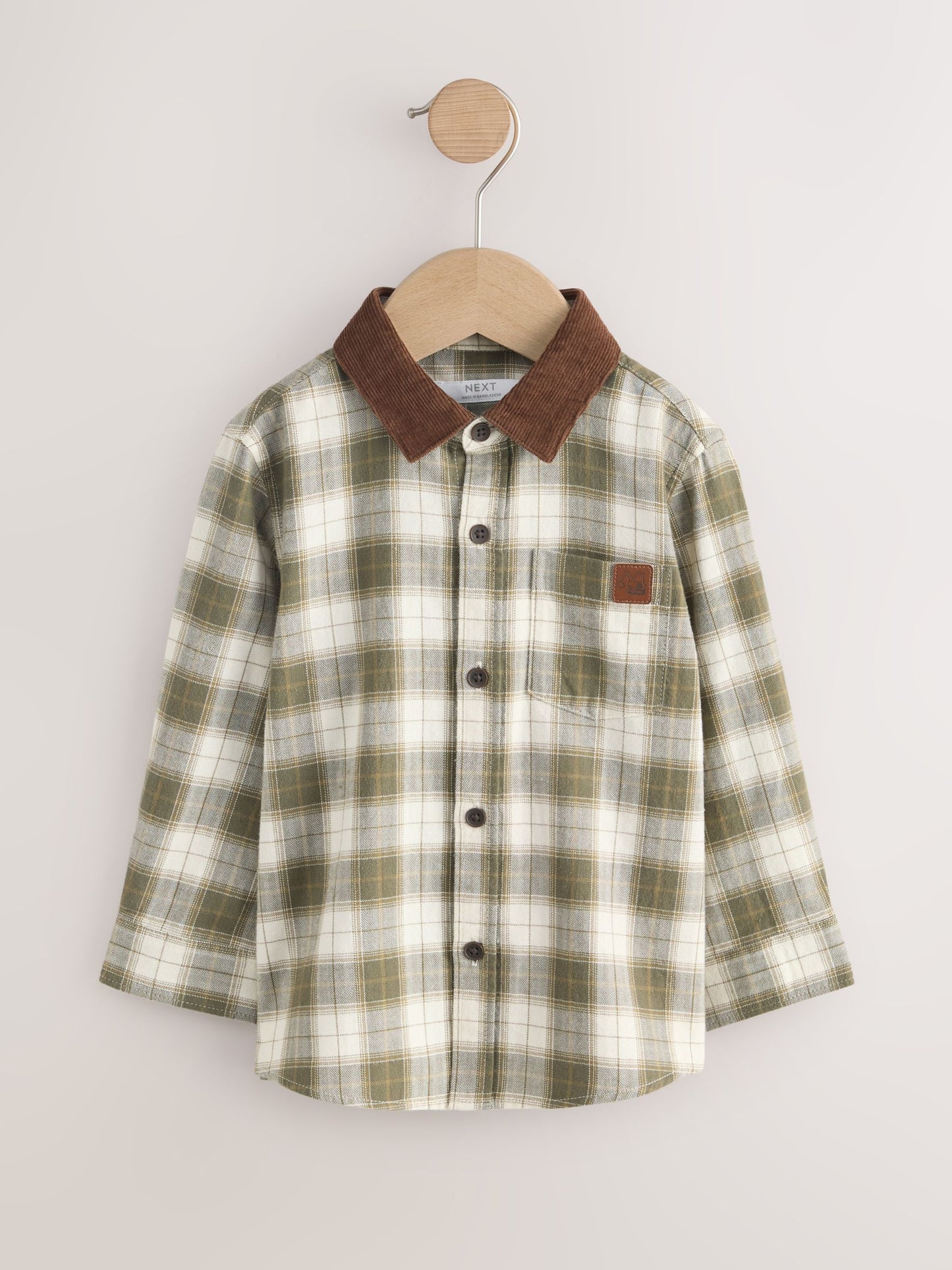Dsiney Kidz - Green/Ecru Long Sleeve Check Shirt (3mths-7yrs) image 1
