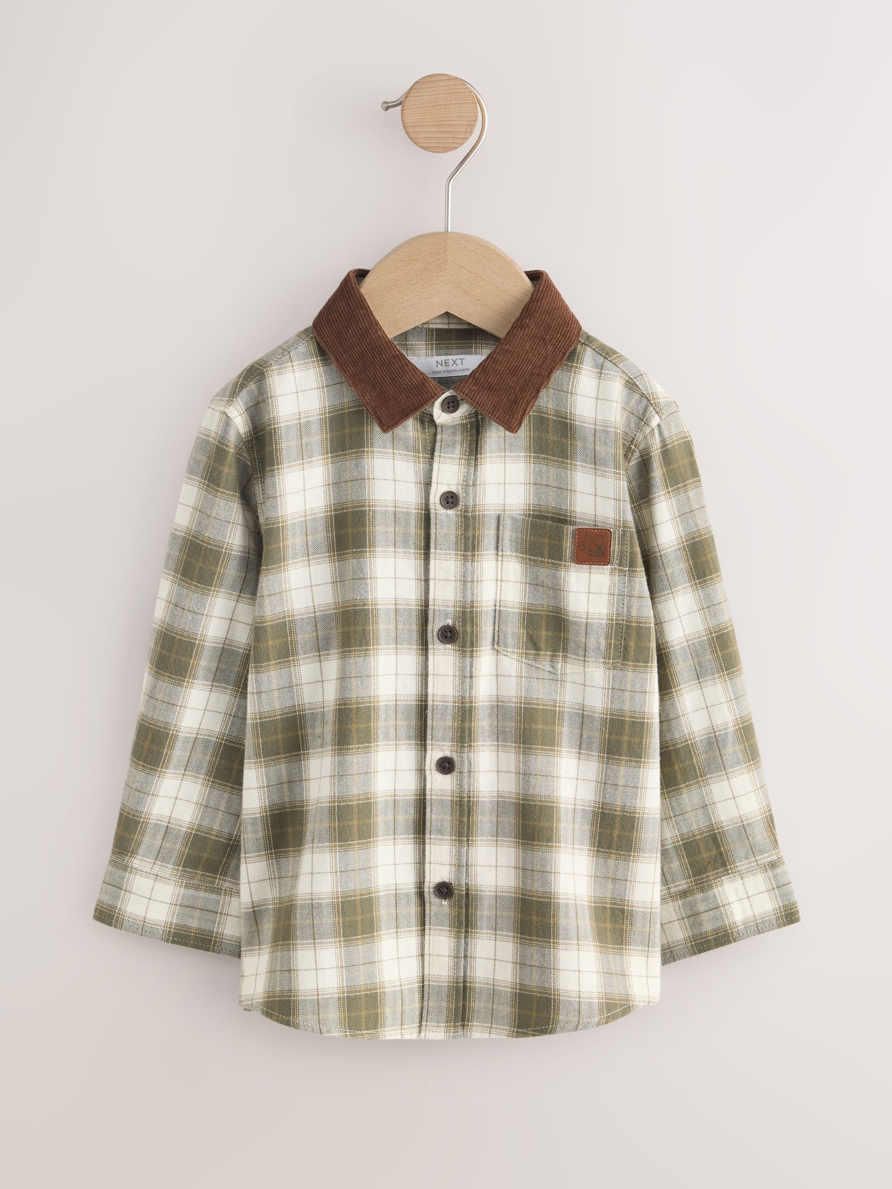 Dsiney Kidz - Green/Ecru Long Sleeve Check Shirt (3mths-7yrs) image 1