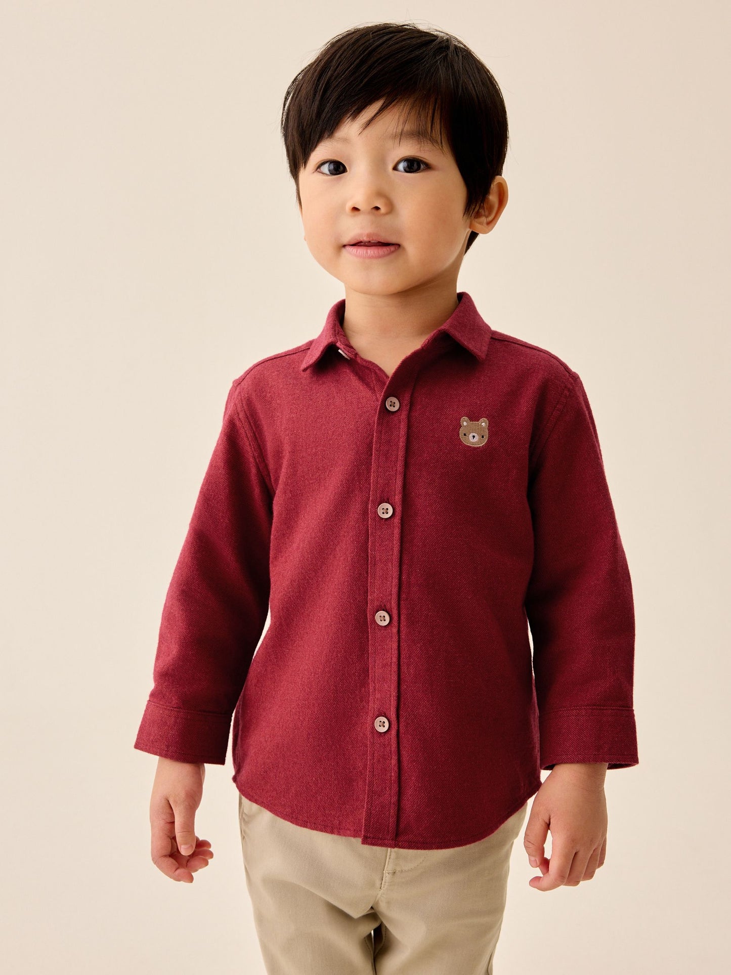 Dsiney Kidz - Red Long Sleeve Melange Brushed Character Shirt (3mths-7yrs) image 1