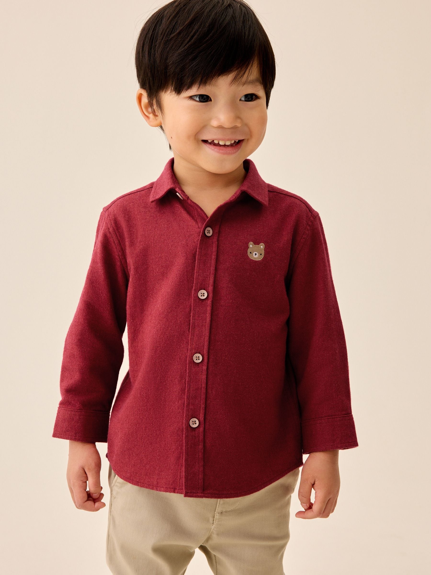 Dsiney Kidz - Red Long Sleeve Melange Brushed Character Shirt (3mths-7yrs) image 2