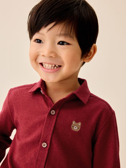 Dsiney Kidz - Red Long Sleeve Melange Brushed Character Shirt (3mths-7yrs) image 4