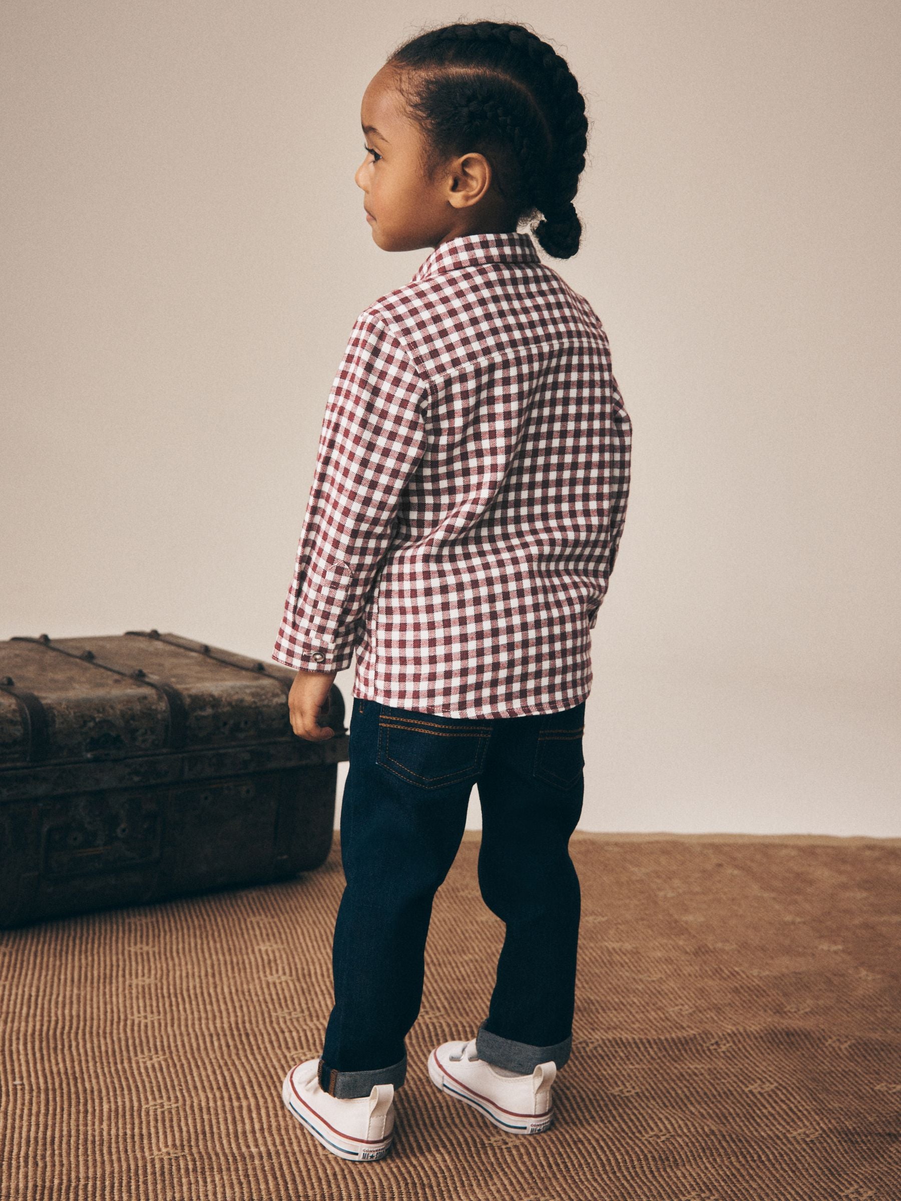 Dsiney Kidz - Red/Ecru Gingham Check Bear Long Sleeve Character Shirt (3mths-7yrs) image 2