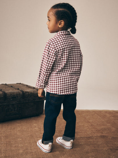 Dsiney Kidz - Red/Ecru Gingham Check Bear Long Sleeve Character Shirt (3mths-7yrs) image 2