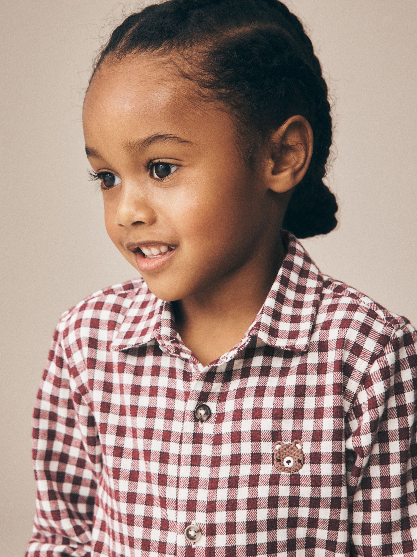 Dsiney Kidz - Red/Ecru Gingham Check Bear Long Sleeve Character Shirt (3mths-7yrs) image 4