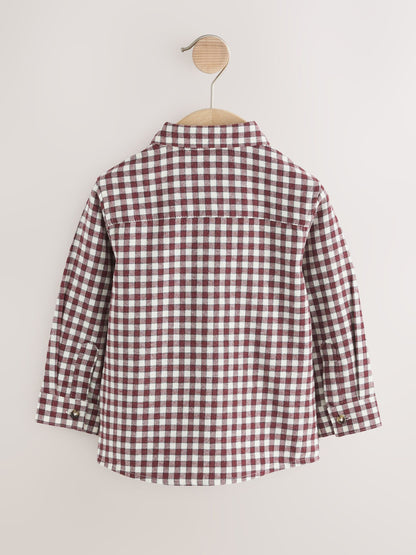 Dsiney Kidz - Red/Ecru Gingham Check Bear Long Sleeve Character Shirt (3mths-7yrs) image 6