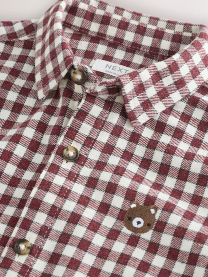 Dsiney Kidz - Red/Ecru Gingham Check Bear Long Sleeve Character Shirt (3mths-7yrs) image 8