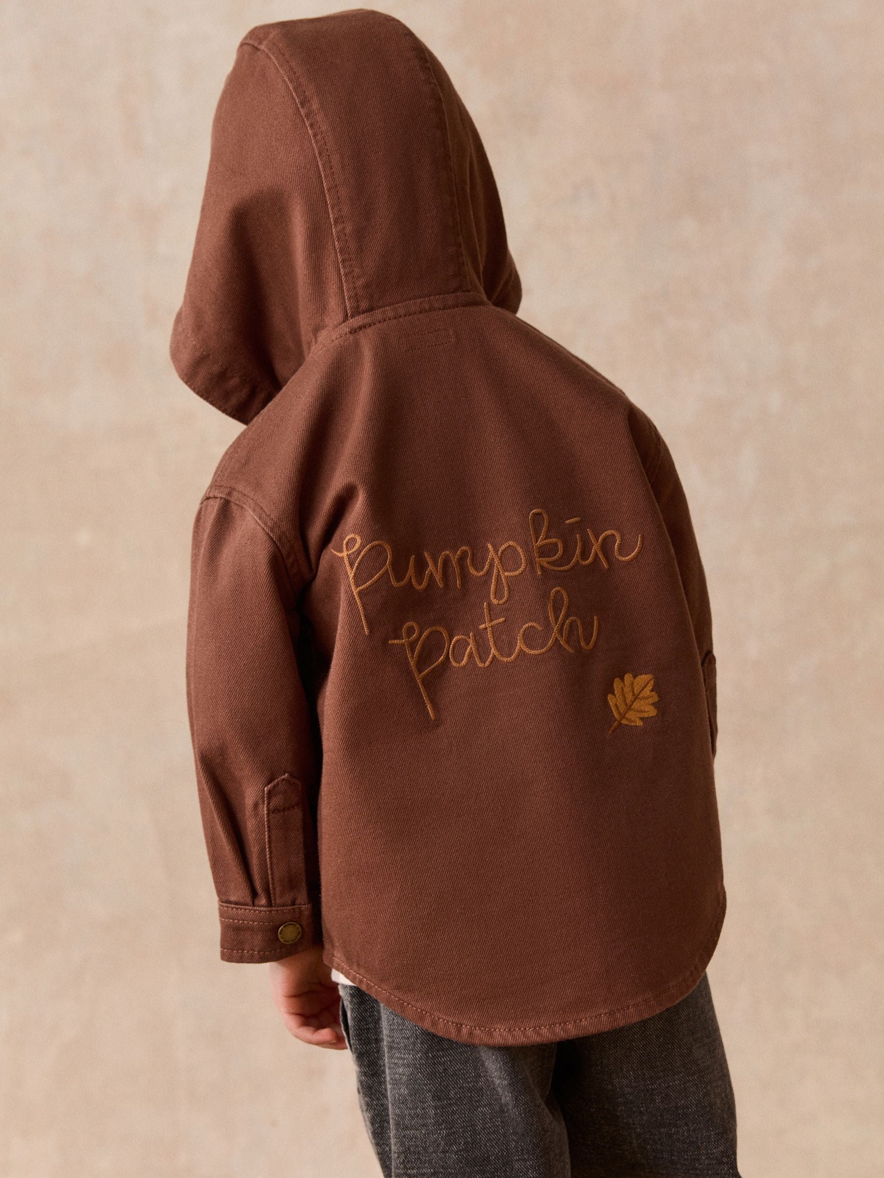 Dsiney Kidz - Brown Pumpkin Long Sleeve Hooded Overshirt (3mths-7yrs) image 4