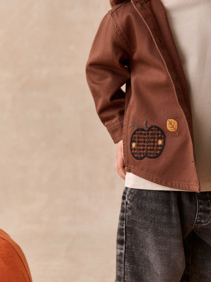 Dsiney Kidz - Brown Pumpkin Long Sleeve Hooded Overshirt (3mths-7yrs) image 5