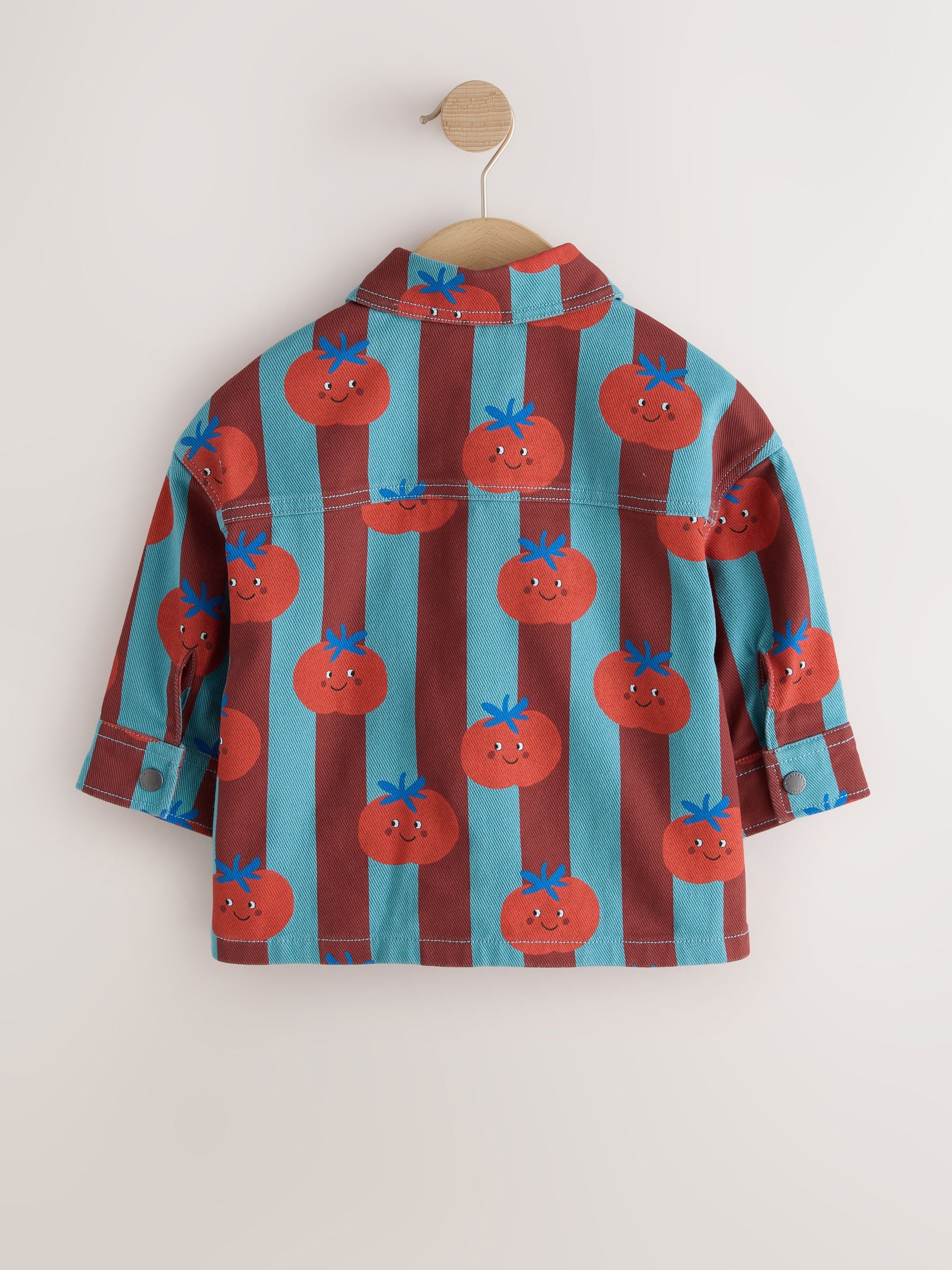 Dsiney Kidz - Red/Blue Striped All Over Print Tomato Twill Printed Overshirt (3mths-7yrs) image 6