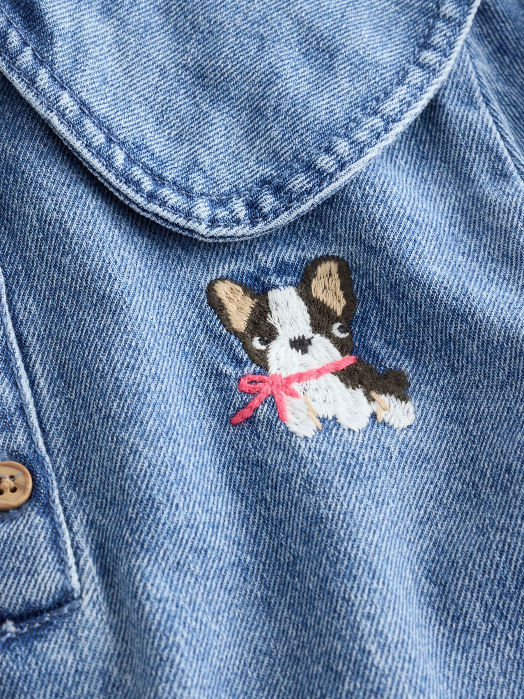 Dsiney Kidz - Blue Denim Embroidered Dog Character Collar Dress (3mths-8yrs) image 8