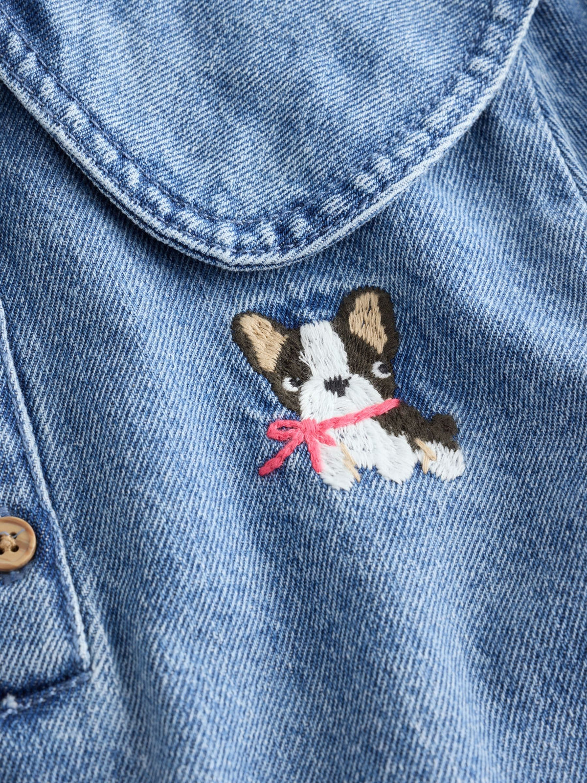 Dsiney Kidz - Blue Denim Embroidered Dog Character Collar Dress (3mths-8yrs) image 8