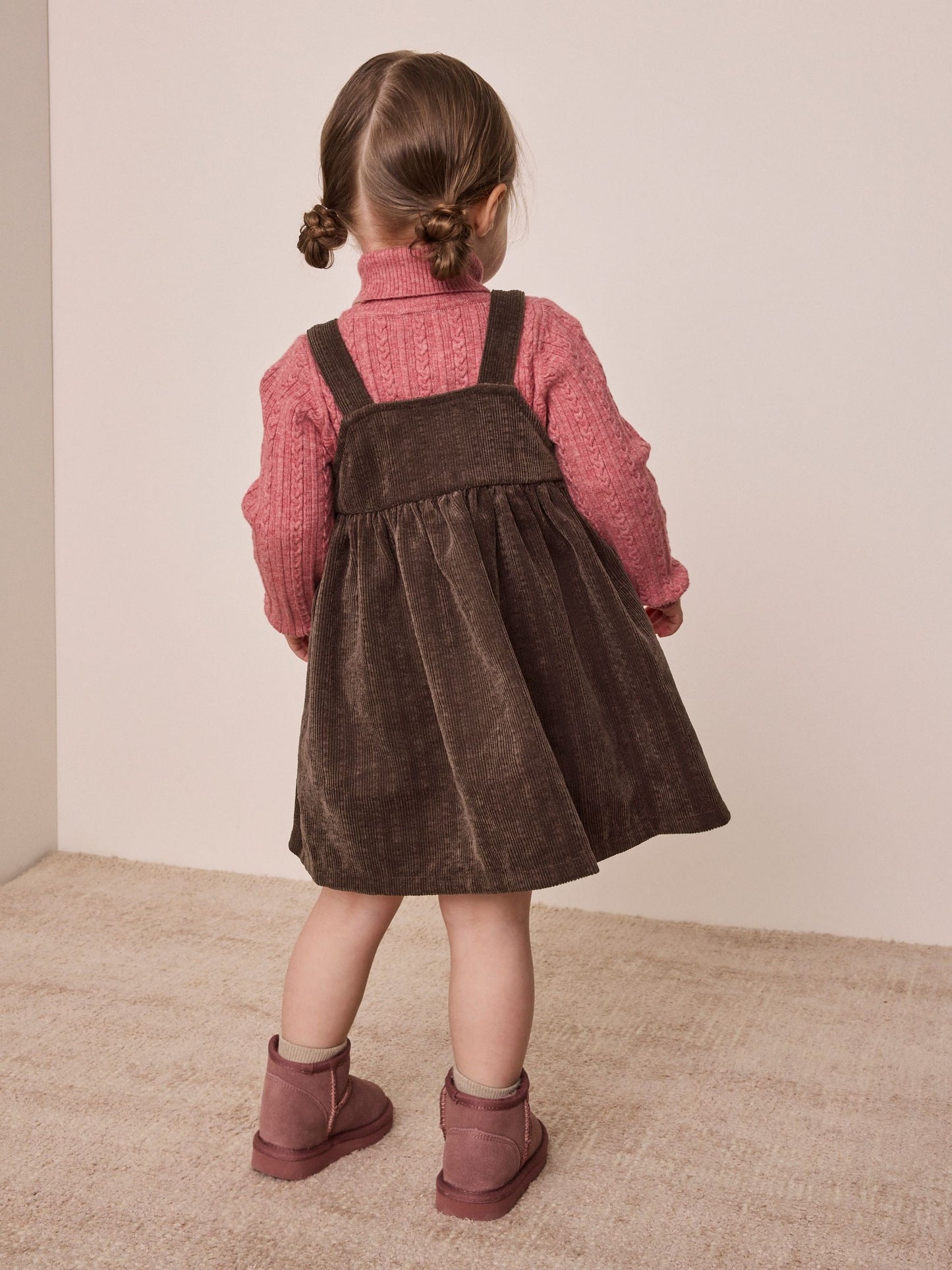 Dsiney Kidz - Chocolate Brown Sleeveless Cord Pinafore (3mths-8yrs) image 3