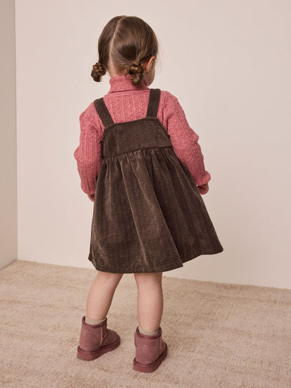 Dsiney Kidz - Chocolate Brown Sleeveless Cord Pinafore (3mths-8yrs) image 3