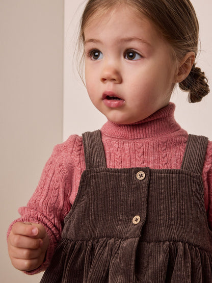 Dsiney Kidz - Chocolate Brown Sleeveless Cord Pinafore (3mths-8yrs) image 4