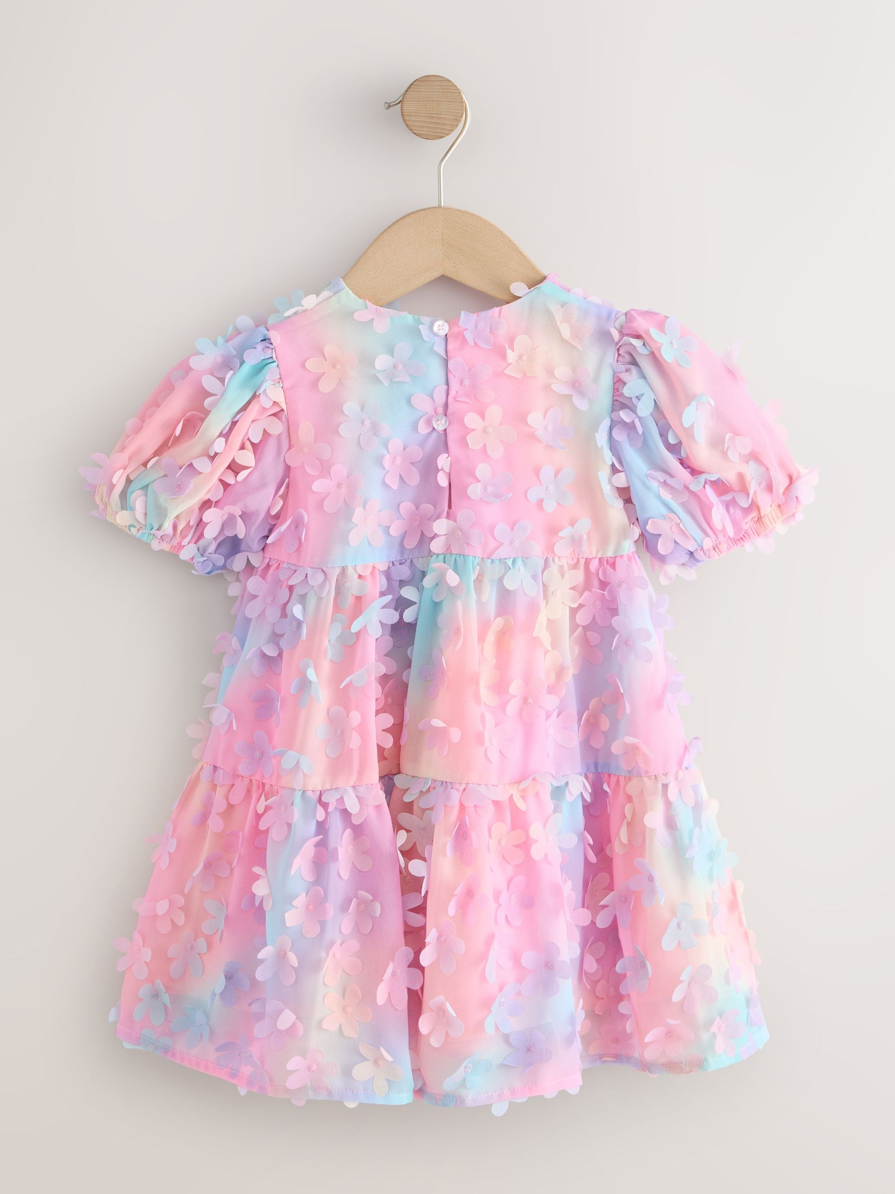 Dsiney Kidz - Rainbow Short Sleeve 3D Flowers Dress (3mths-8yrs) image 6