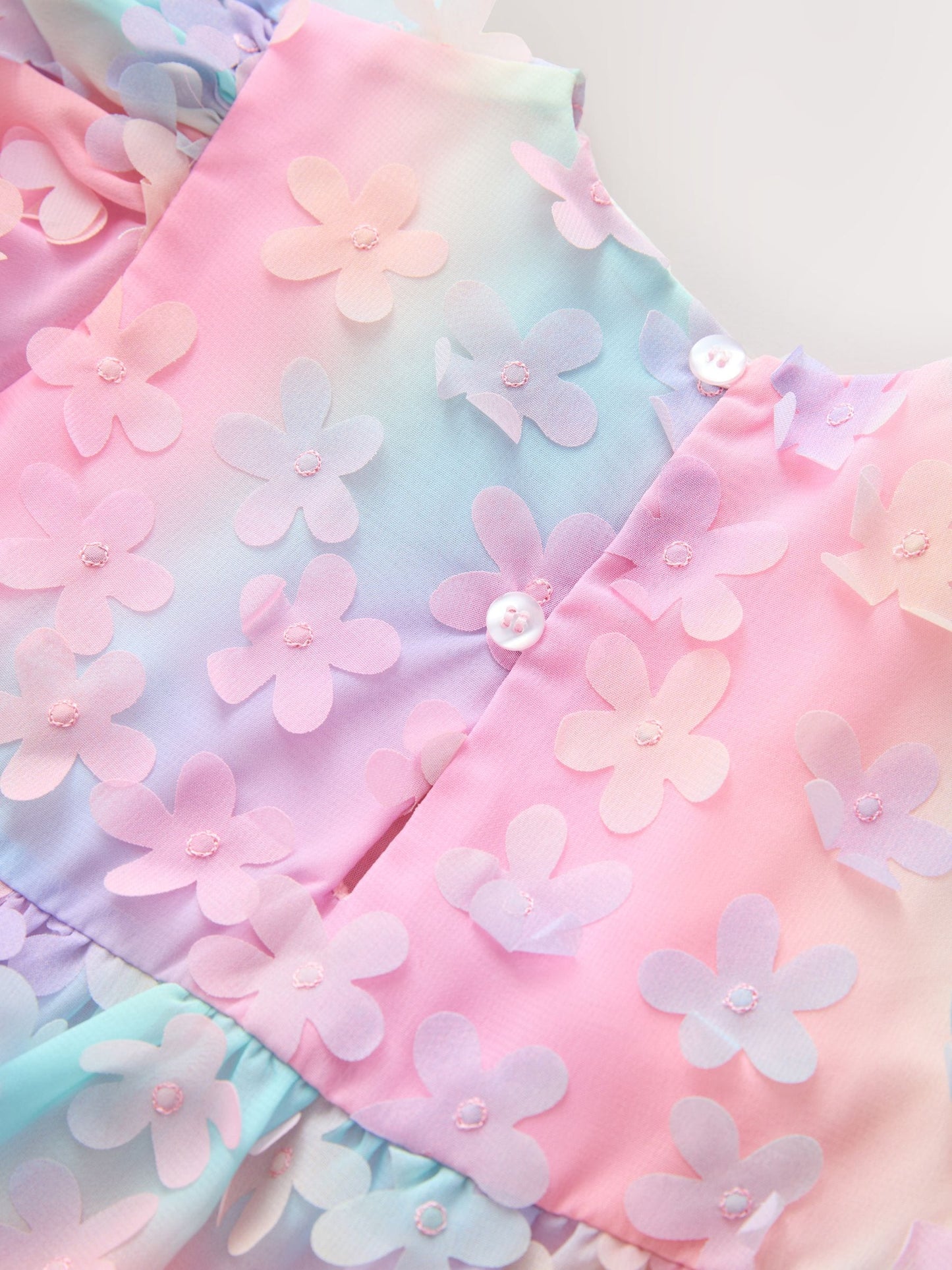 Dsiney Kidz - Rainbow Short Sleeve 3D Flowers Dress (3mths-8yrs) image 8