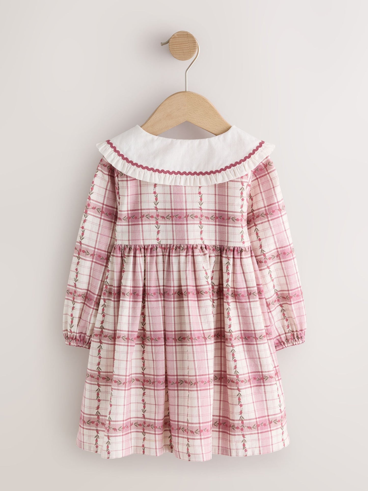 Dsiney Kidz - Pink Check Long Sleeve Collar Dress (3mths-8yrs) image 6