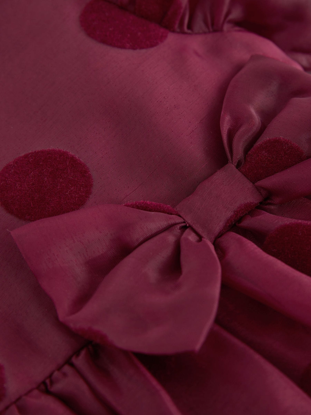 Burgundy Red Puff Sleeve Bow Detail Occasion Dress (3mths-8yrs) - image 6