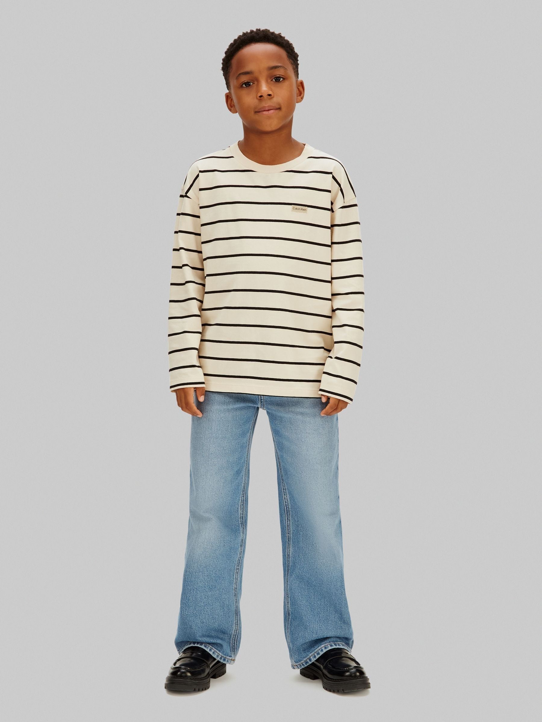 Calvin Klein Jeans Cream Relaxed Striped T-Shirt image 2