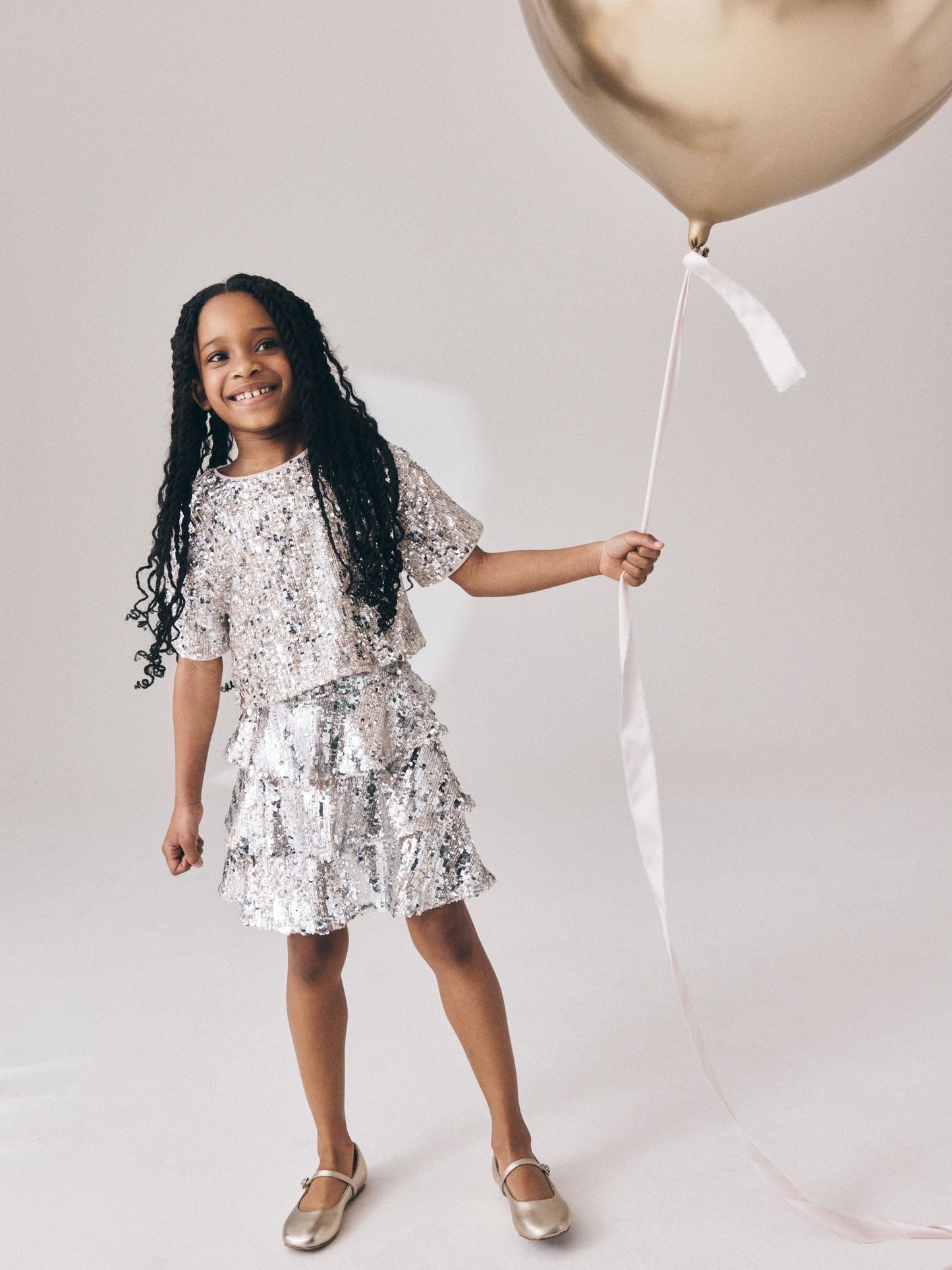 Dsiney Kidz - Silver Sequin Top and Rara Skirt Set (3-16yrs) image 2