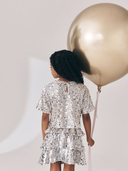 Dsiney Kidz - Silver Sequin Top and Rara Skirt Set (3-16yrs) image 3