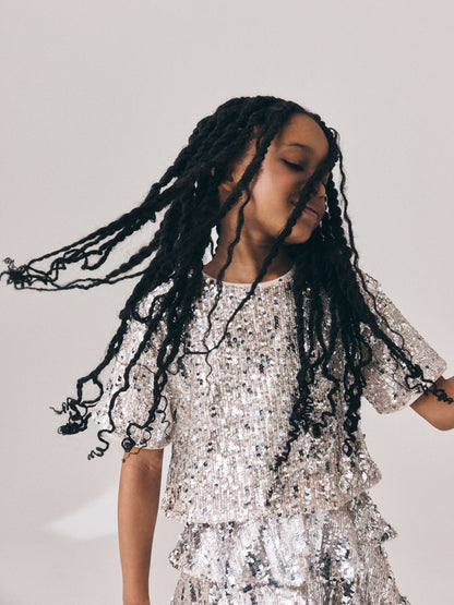 Dsiney Kidz - Silver Sequin Top and Rara Skirt Set (3-16yrs) image 4