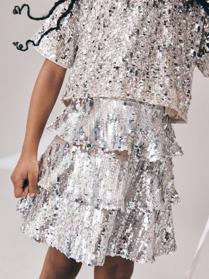 Dsiney Kidz - Silver Sequin Top and Rara Skirt Set (3-16yrs) image 5