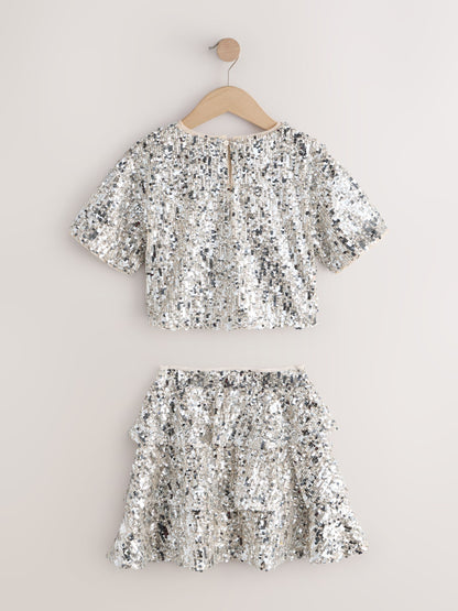 Dsiney Kidz - Silver Sequin Top and Rara Skirt Set (3-16yrs) image 7