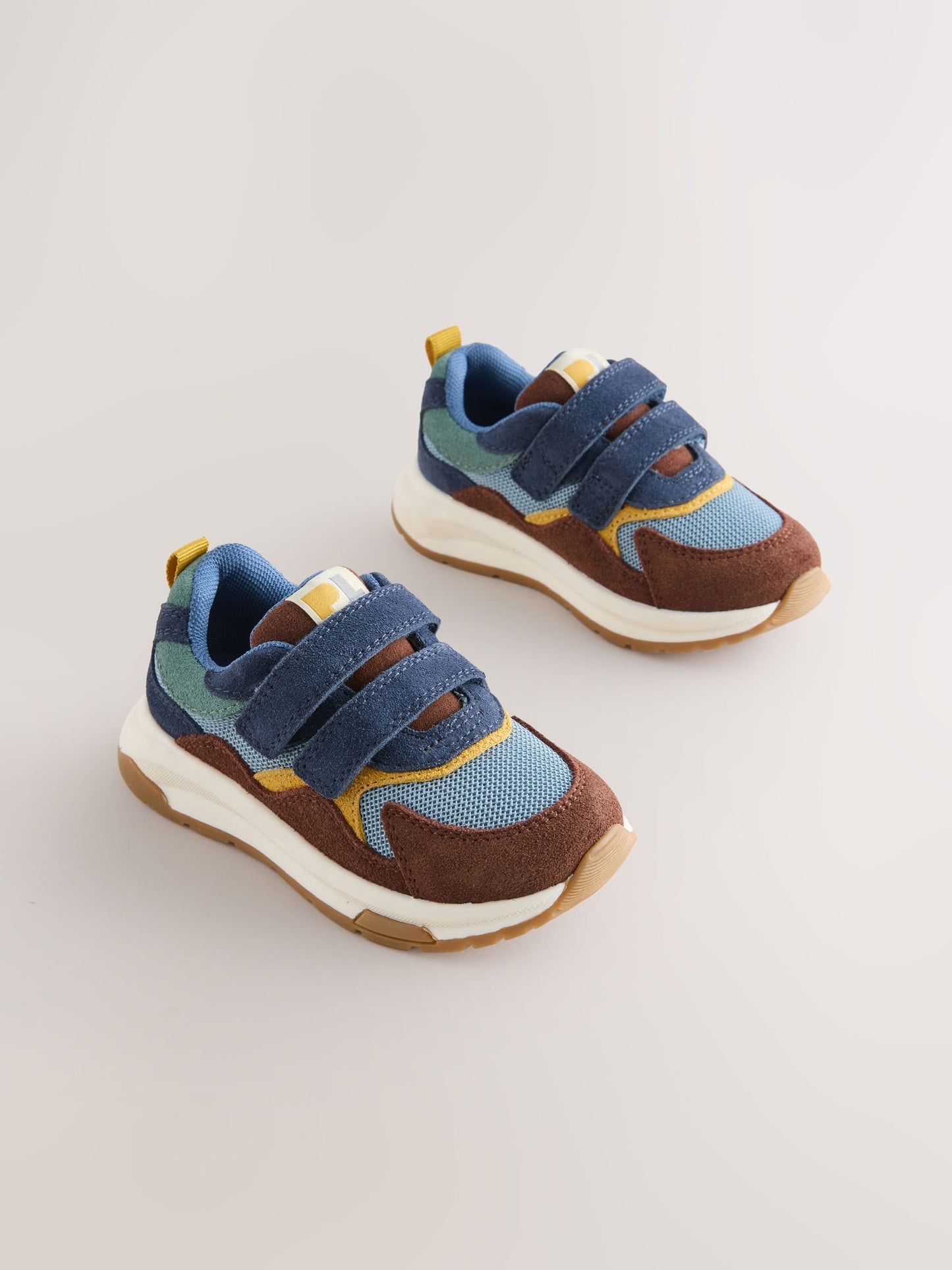 Navy Suede Touch Fastening Trainers image 1