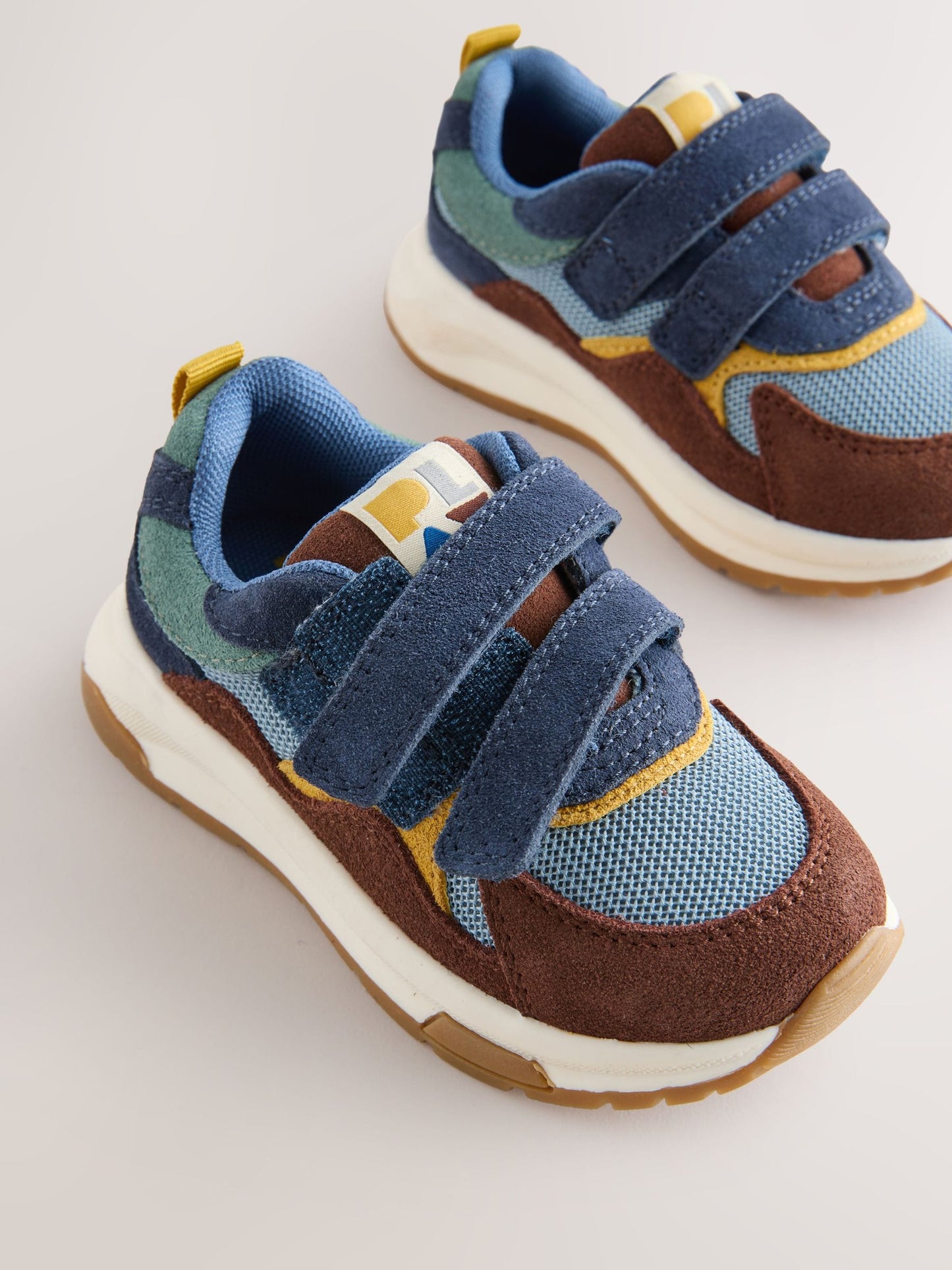 Navy Suede Touch Fastening Trainers image 3