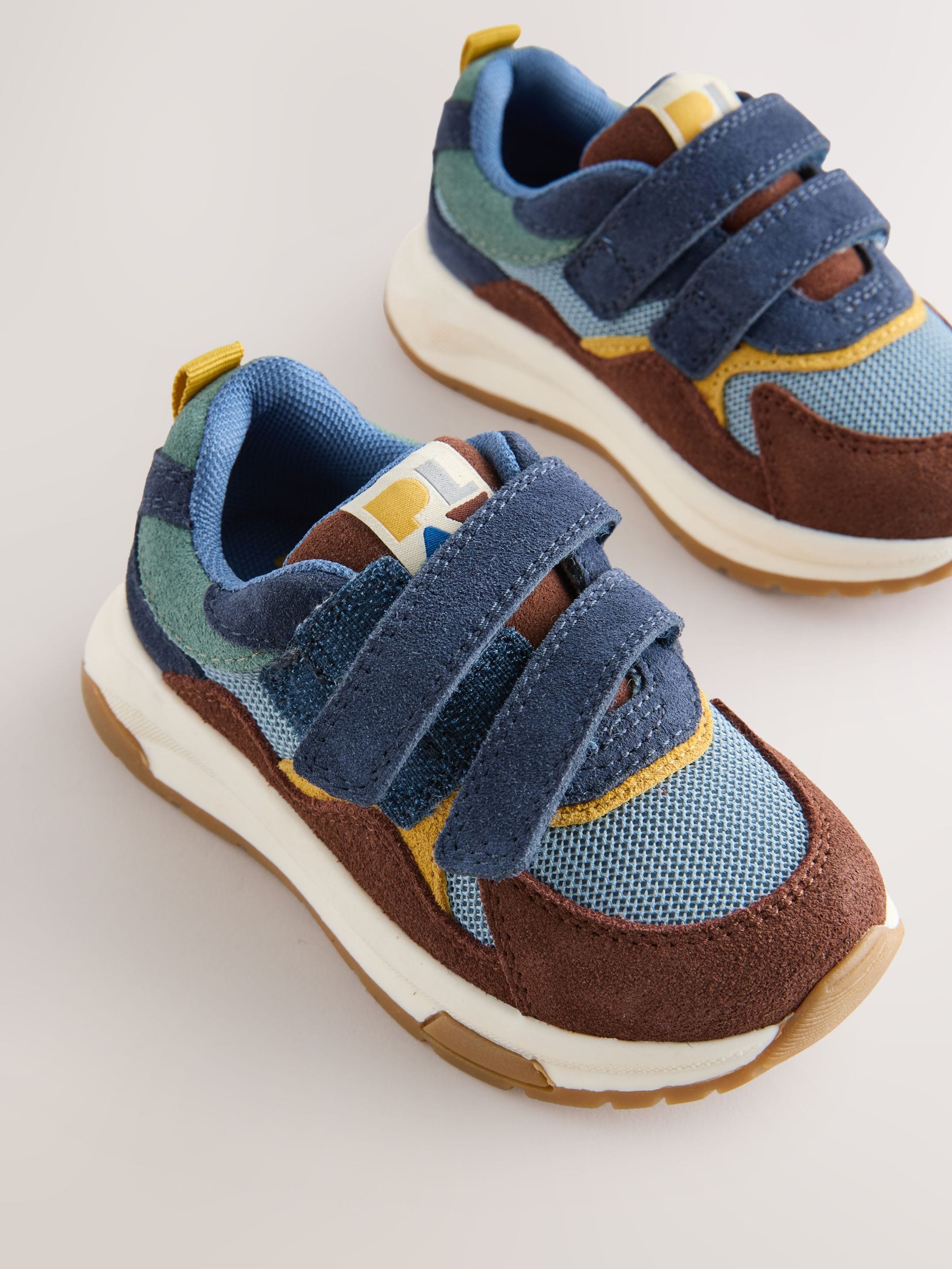 Navy Suede Touch Fastening Trainers image 3