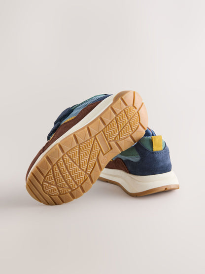Navy Suede Touch Fastening Trainers image 4