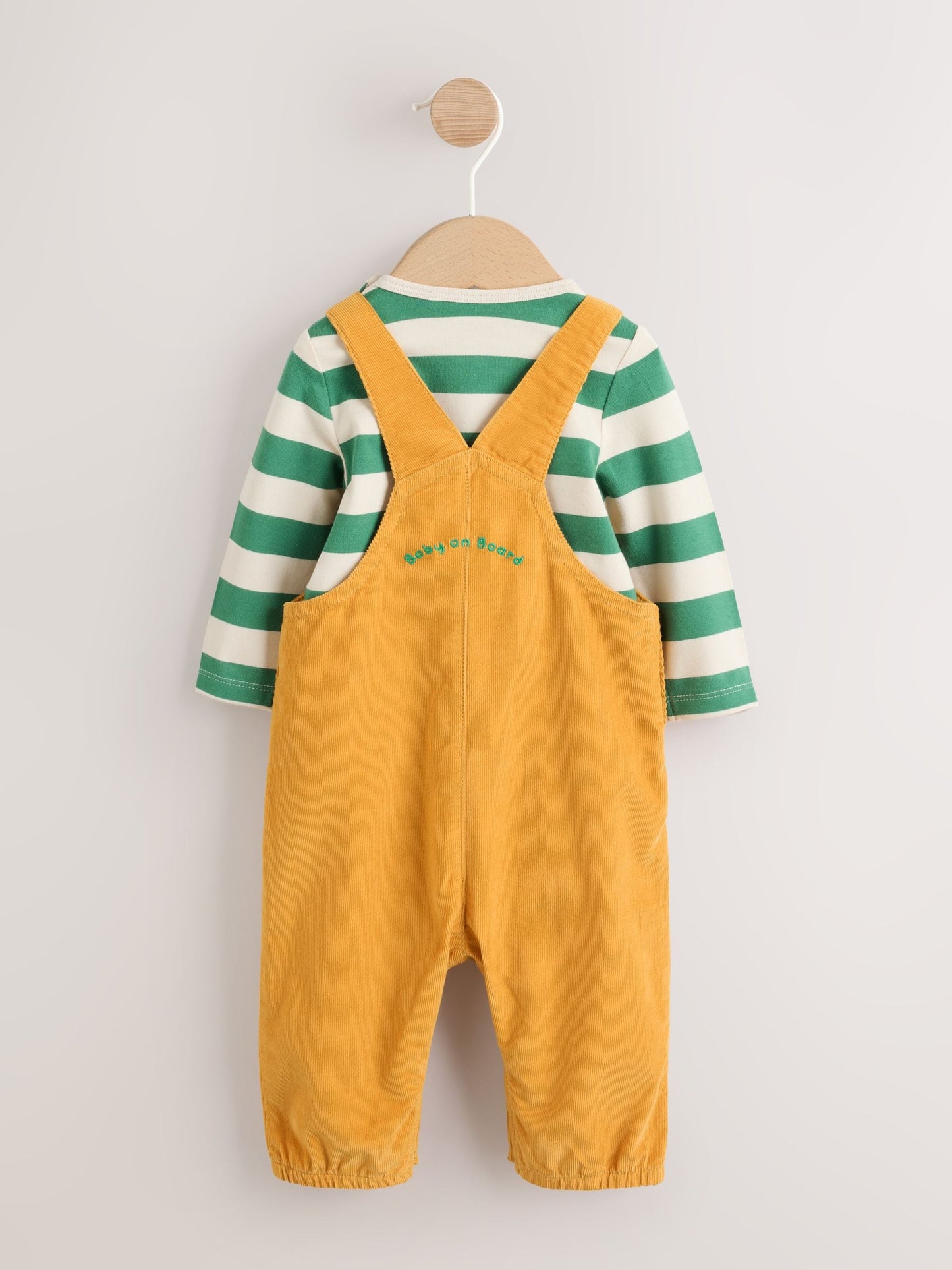 Yellow Transport Cord Dungarees and Bodysuit Baby Set (0mths-3yrs) image 3
