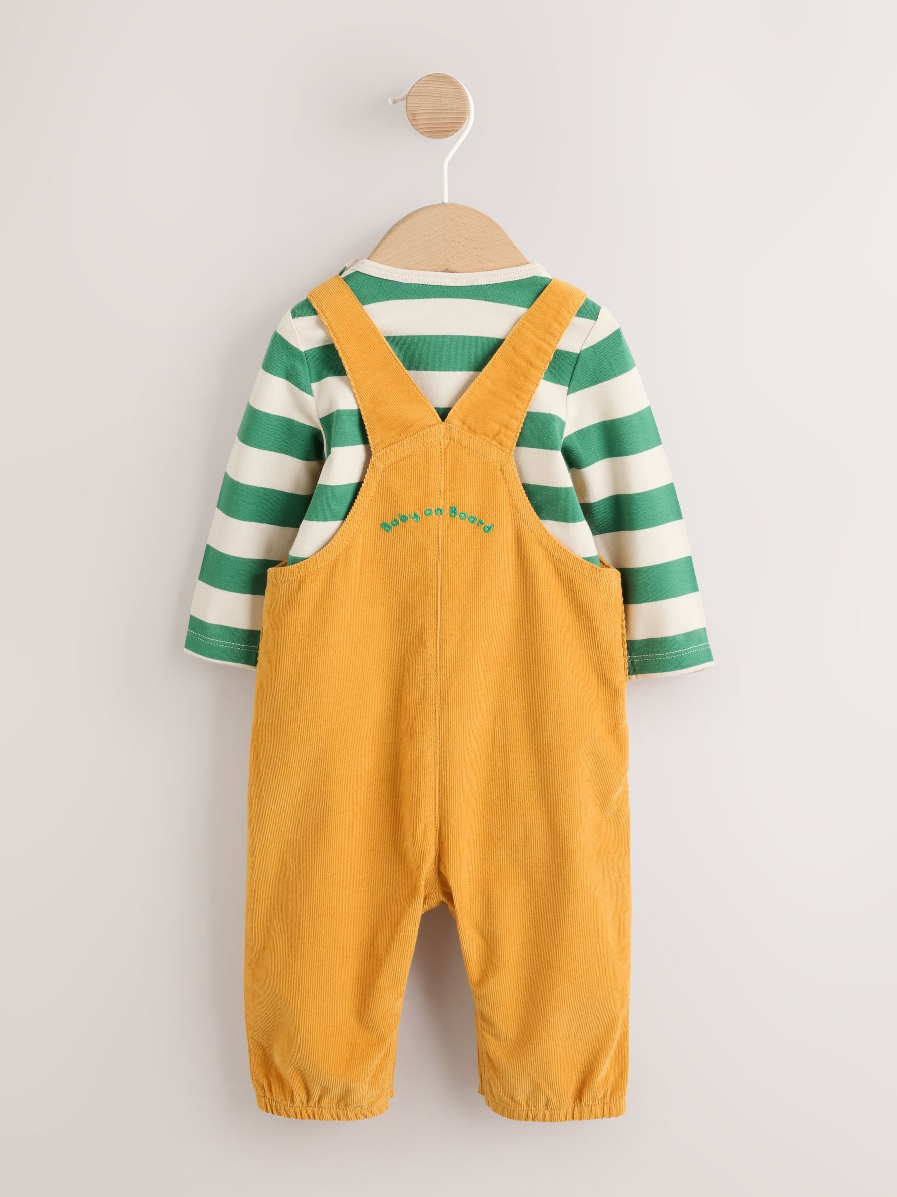 Yellow Transport Cord Dungarees and Bodysuit Baby Set (0mths-3yrs) image 3