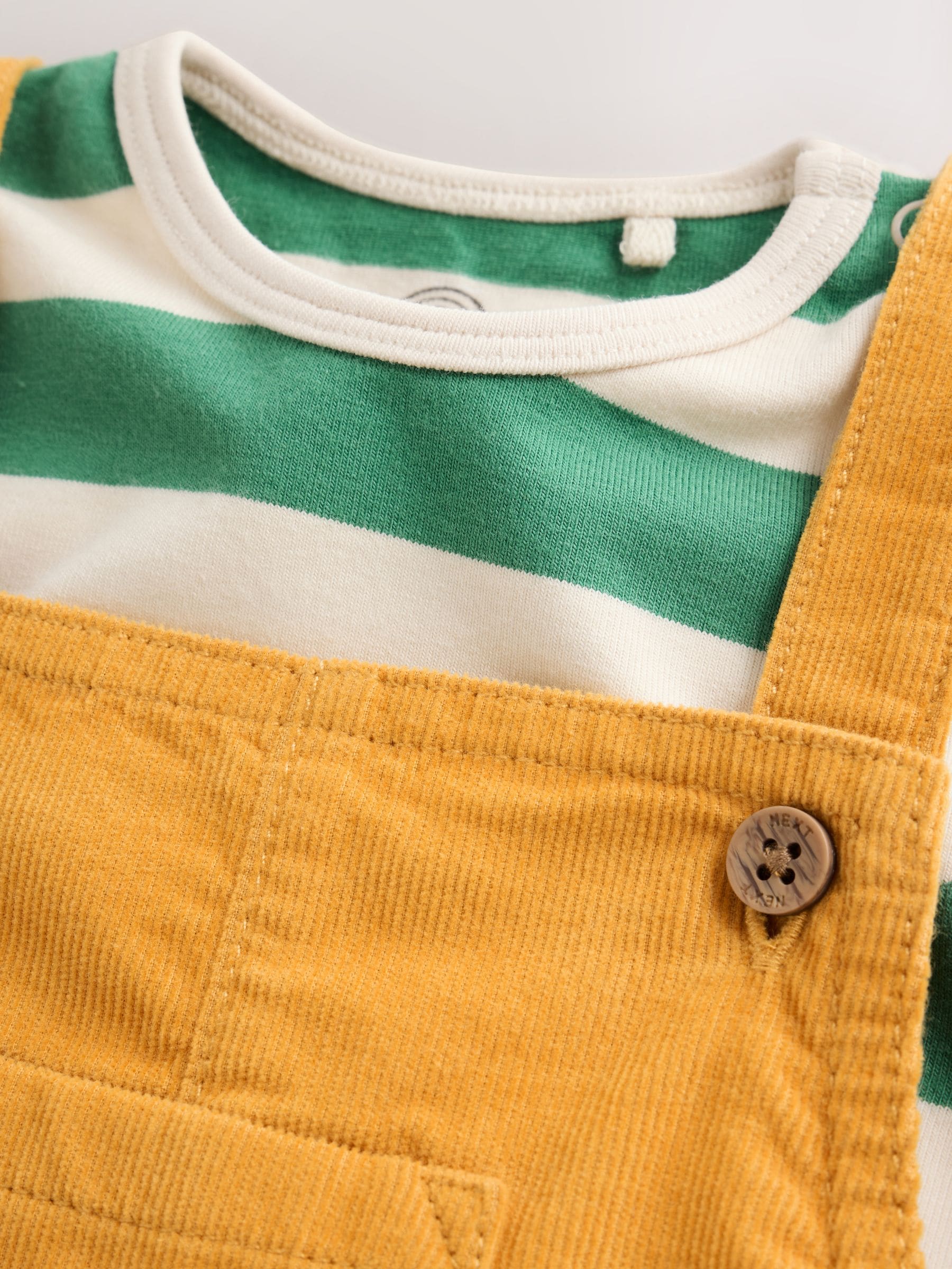 Yellow Transport Cord Dungarees and Bodysuit Baby Set (0mths-3yrs) image 5