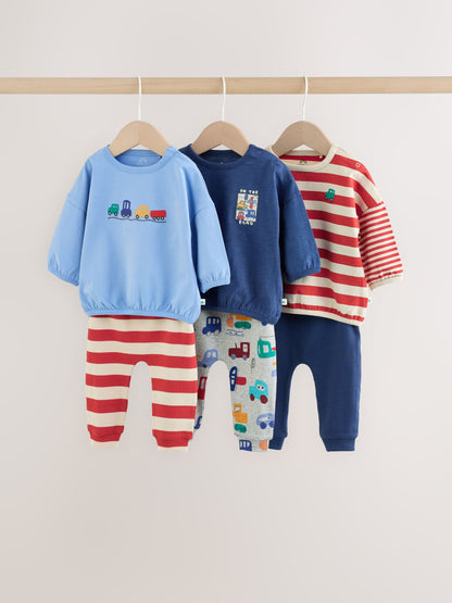 Dsiney Kidz - Red/Blue Transport Baby Top and Leggings Set 6 Piece (0mths-3yrs) image 1