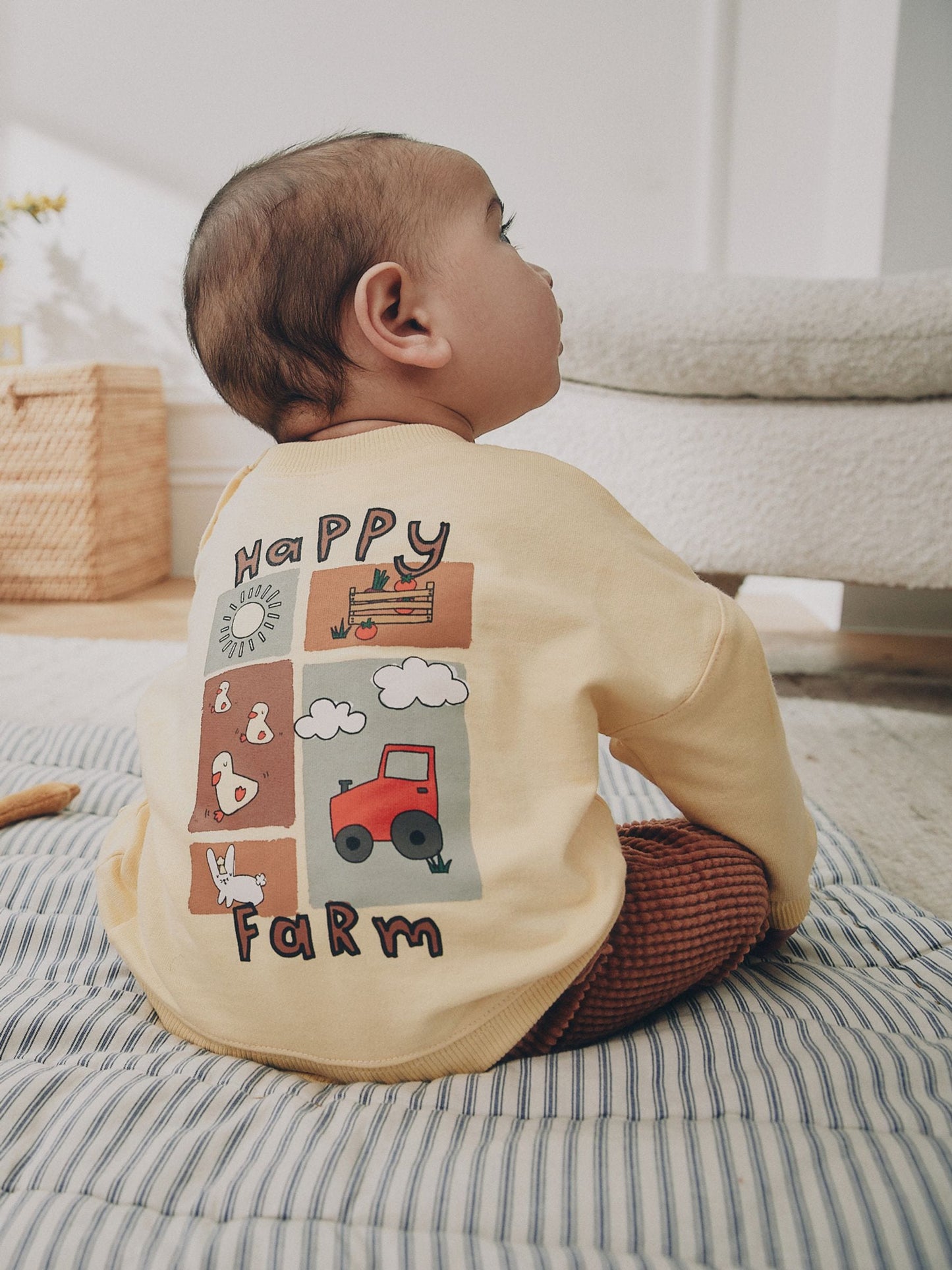 Dsiney Kidz - Yellow Farm Sweatshirt and Cord Trousers Baby Set 2 Piece (0mths-2yrs) image 2